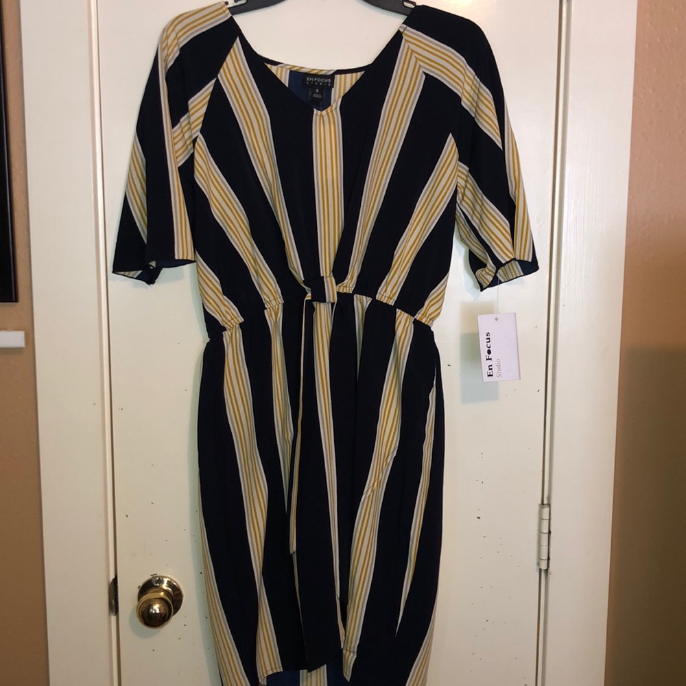 Yellow and Blue Striped Dress